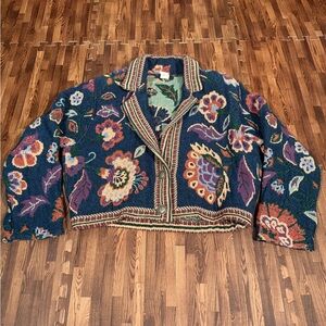Vintage Orvis Heavy Tapestry JacketFloral Women’s Size M/L Texas USA Made